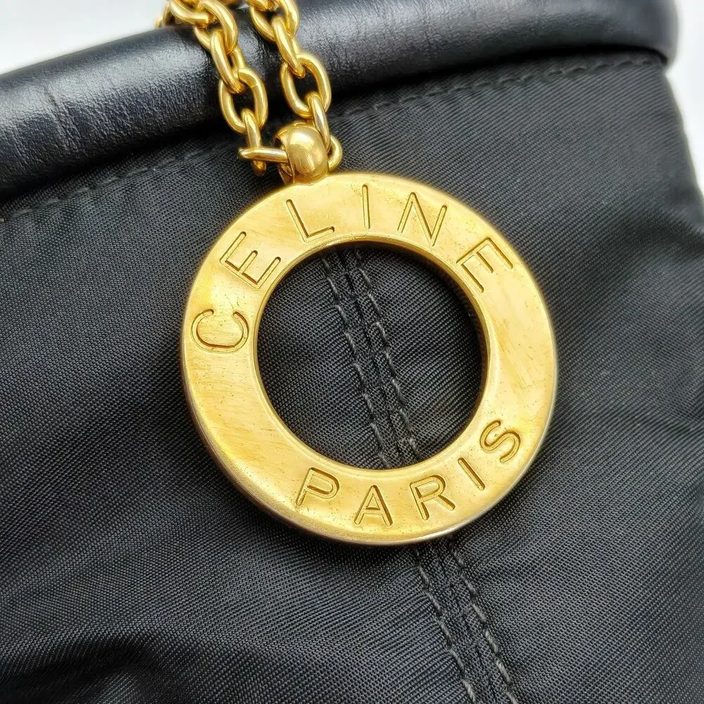 Vintage Celine Paris Black Nylon Leather Trim Tote Handbag Italy - Picture 8 of 12